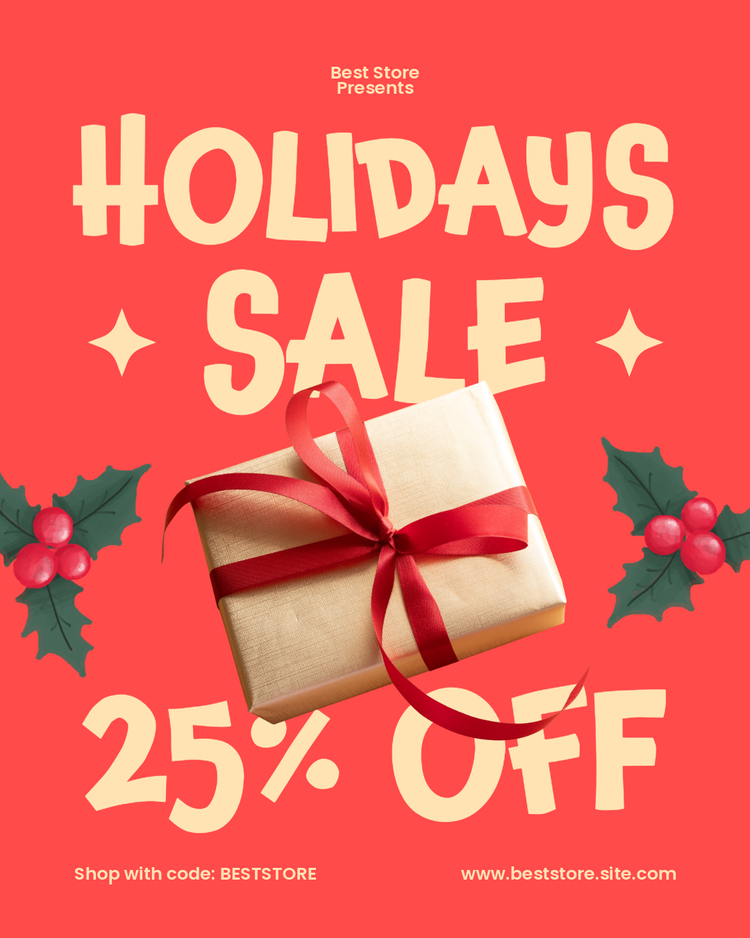 Holiday sale 25% off template