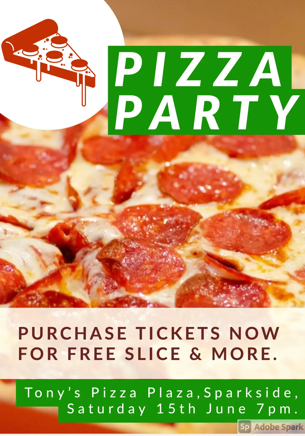 Tony's pizza plaza flyer