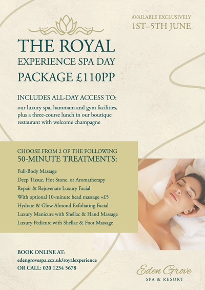 Gold & Green Queen Jubilee Royal Spa Package A3 Poster Set