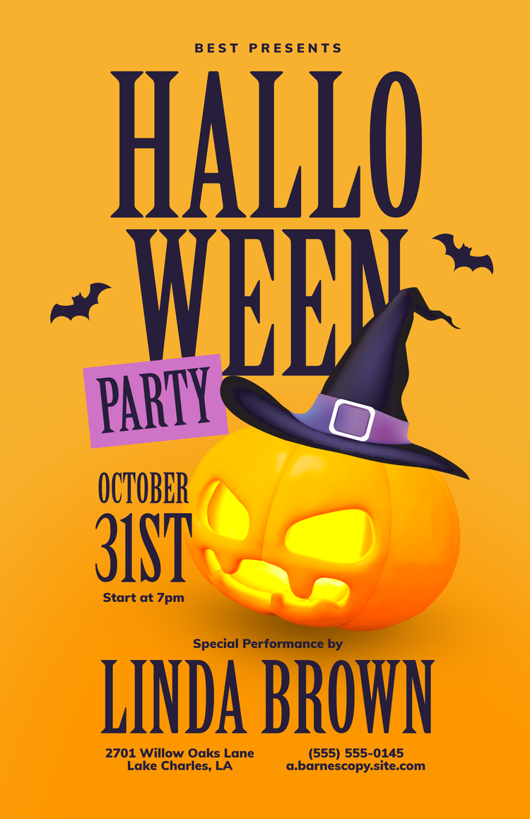 Halloween template in orange