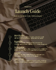 Launch guide with a laptop and phone in the background