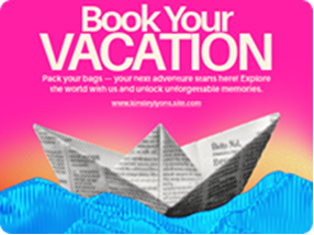 Pink Blue White Travel Agency Medium Rectangle Ad