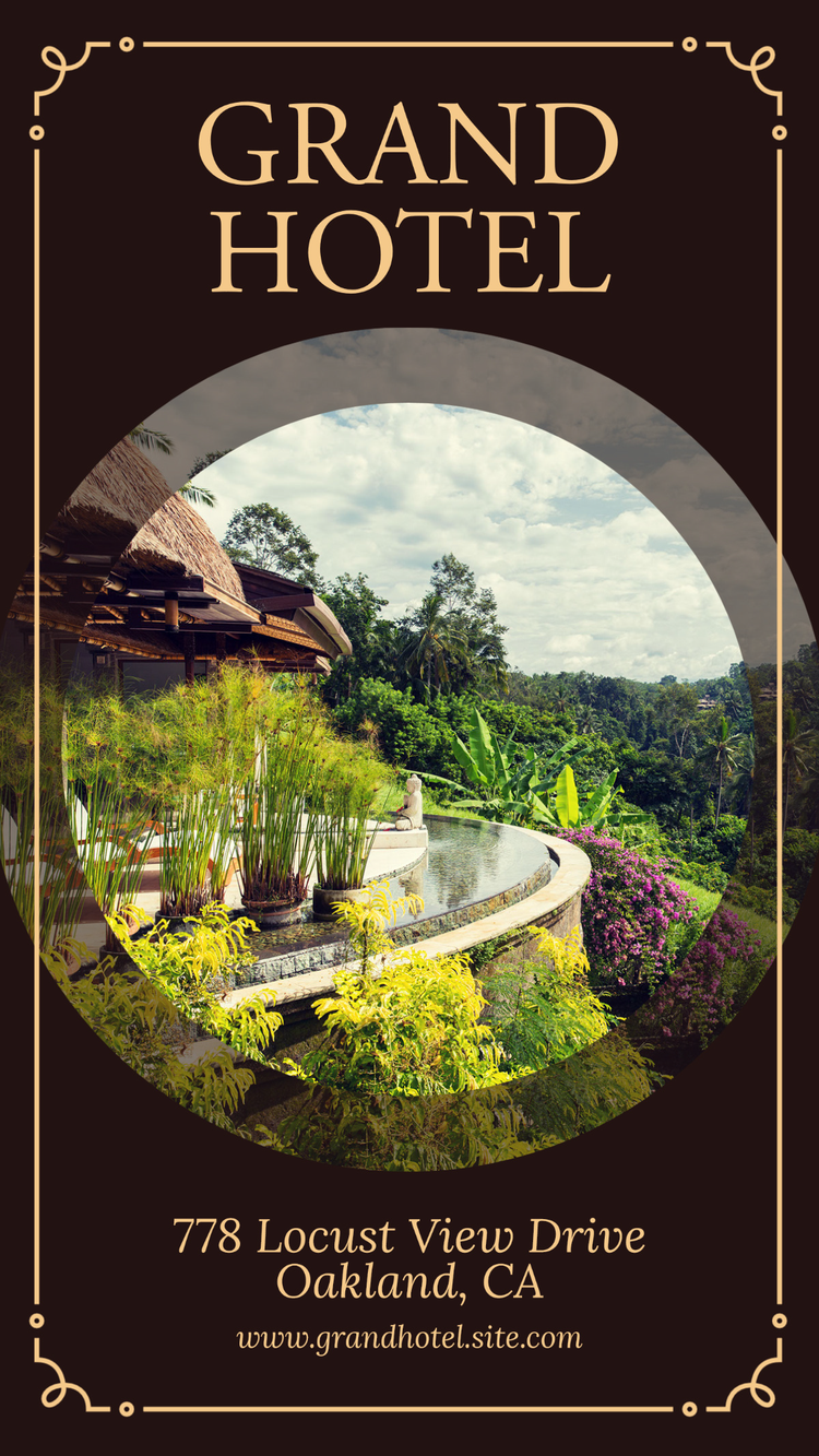 A promotion for a high-end grand hotel written in two luxury fonts