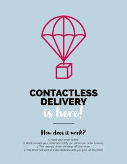 Blue image advertising for contactless delivery