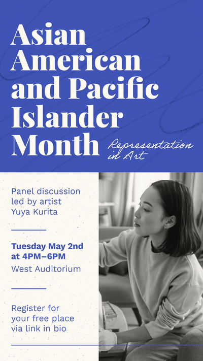 Asian pacific islander heritage month template in blue