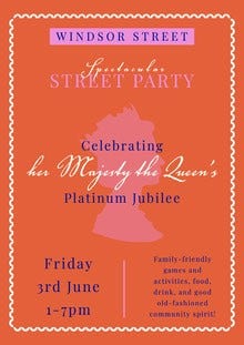 Red and Pink and White Event Party Jubilee A3 Poster Set