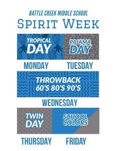 Blue and White Spirit Week Social Post Spirit Week