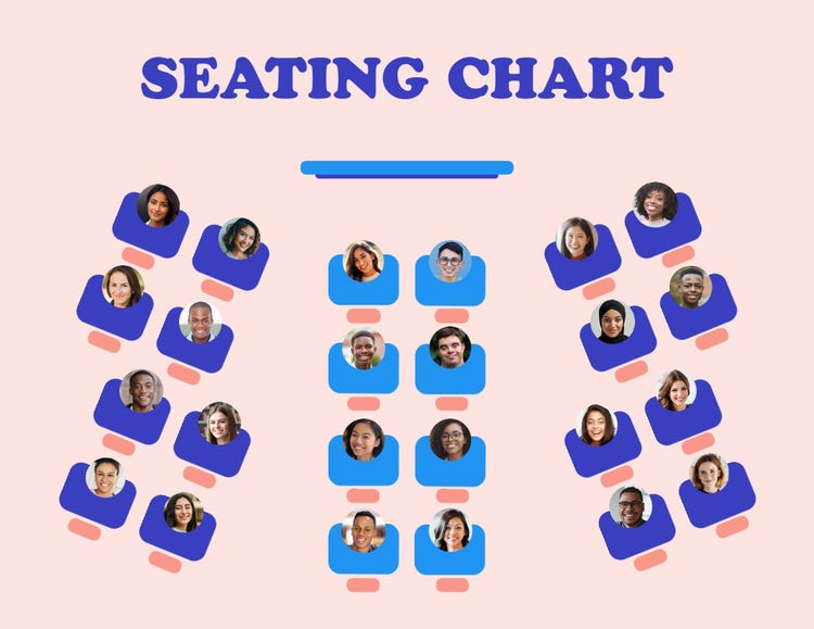 Blue Cute Seating Chart