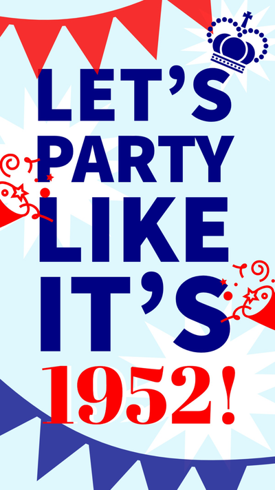 Blue & Red Queen Platinum Jubilee Party Like It's 1952 Instagram Story