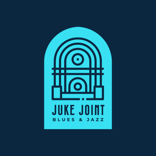A logo for Juke Joint Blues & Jazz with two crisp fonts