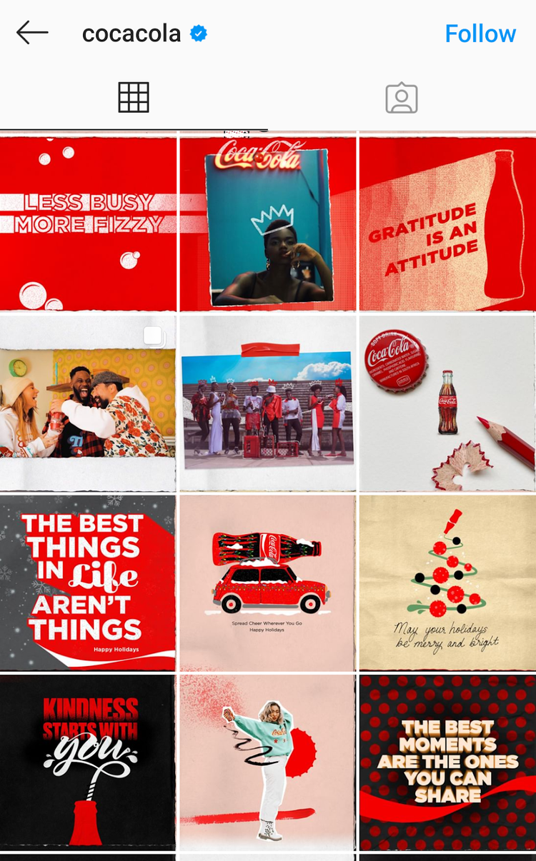 Coca-Cola Instagram feed