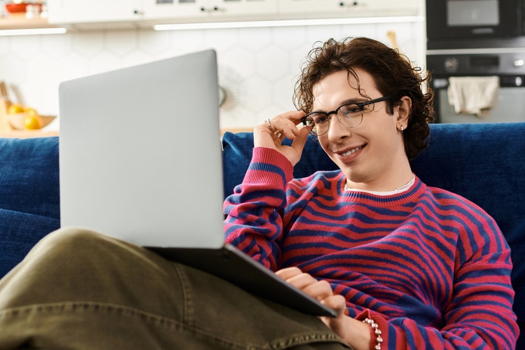 A person learning on their laptop