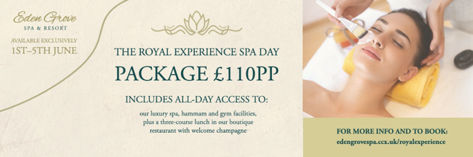 Gold & Green Queen Jubilee Royal Spa Package Email Header Set