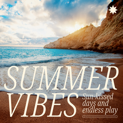 "Summer vibes" template featuring image of a beach