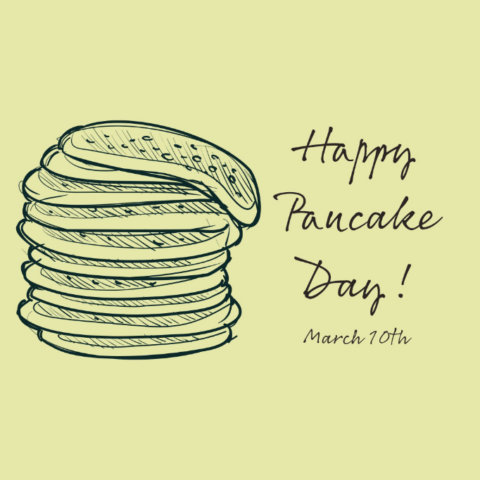 Yellow Illustrated Pancake Day Instagram Square