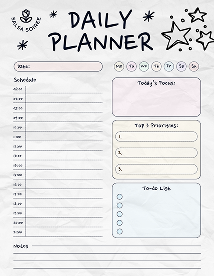 A screenshot of a daily planner template