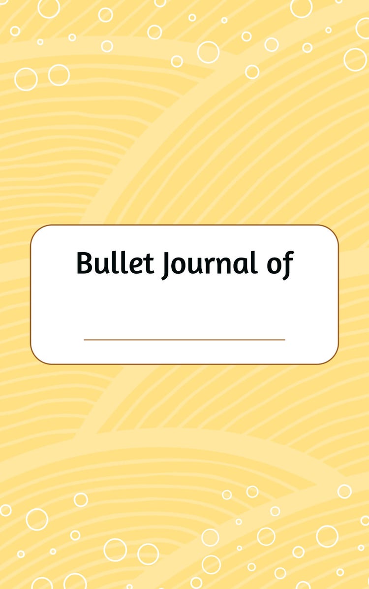Yellow White Bullet Journal Cover