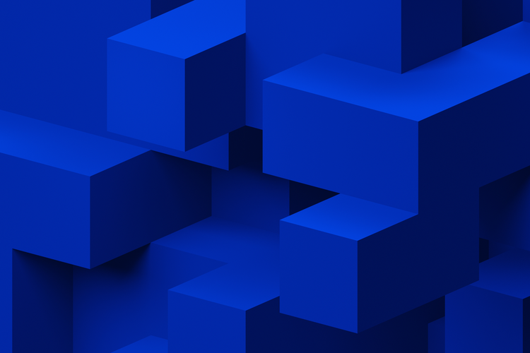 Facebook thumbnails header Dark blue 3D blocks that interlock with one another