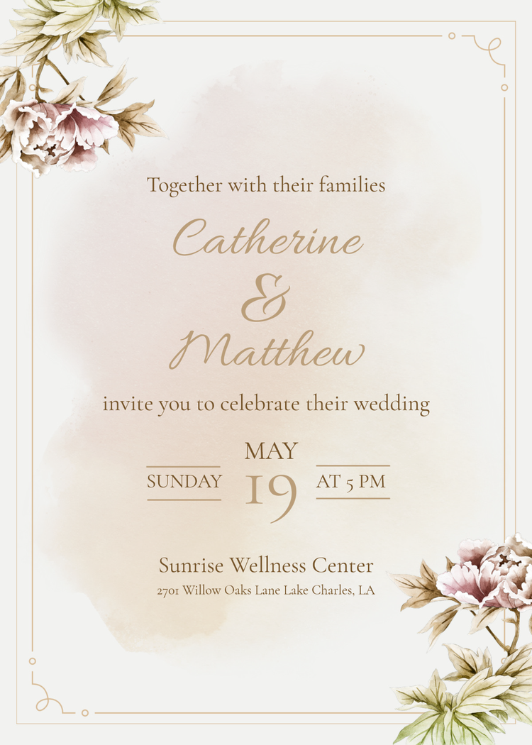 A formal event invitation for a wedding with two elegant fonts