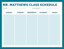 Blue Weekly Class School Schedule Class Schedule