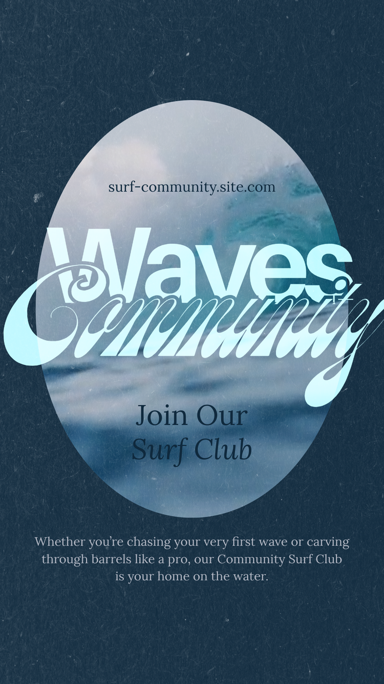 template that illustrates the fluid typography of Iridescent Depths, especially the cursive "community"