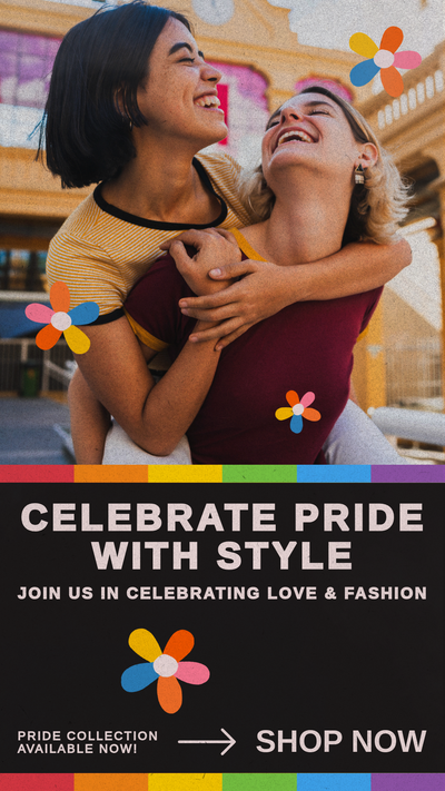 "Celebrate pride with style" advertisement template