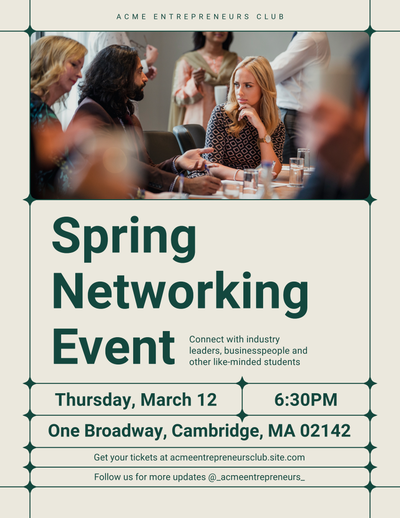 Spring networking event advertisement template
