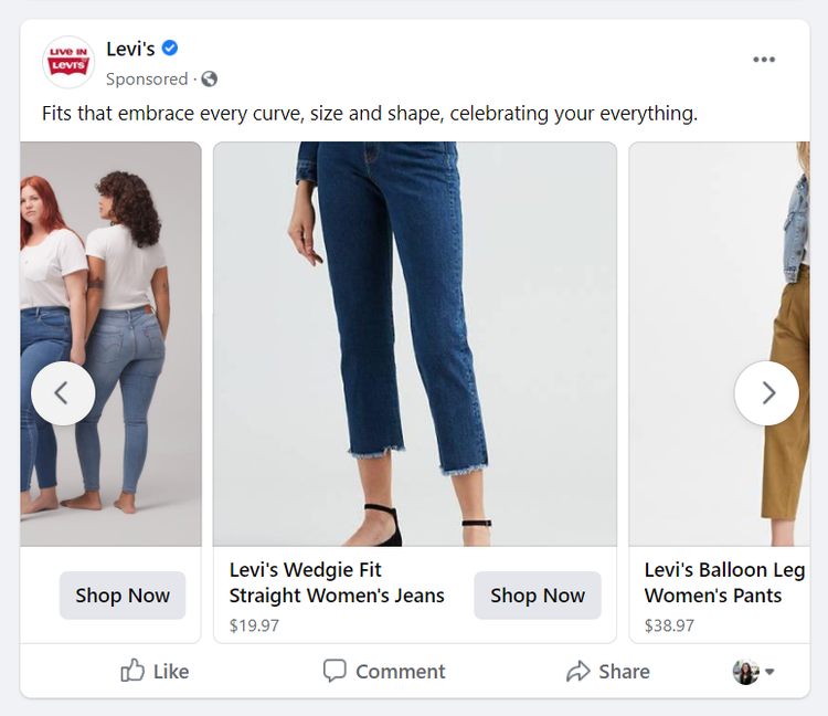 how to advertise on facebook: carousel