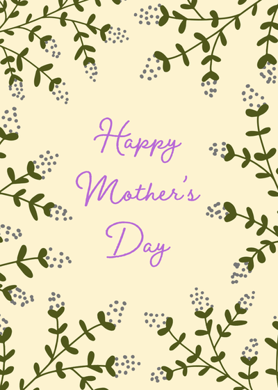 Mother's day card template in yellow