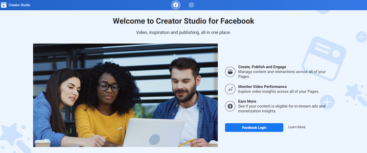 Facebook Creator Studio homepage