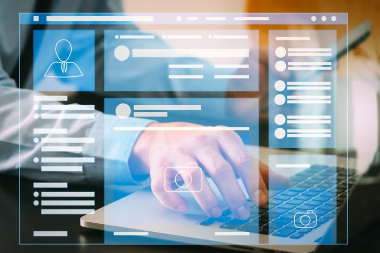 A person setting up their Facebook Business Page