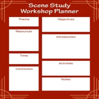 Red & White Geometric Frame Scene Study Workshop Planner
