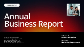 Annual business report presentation