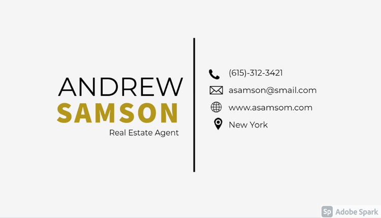 Real estate marketing: Andrew Samson calling card