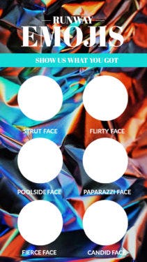 Colorful image with blank white circles for people to add their own images.