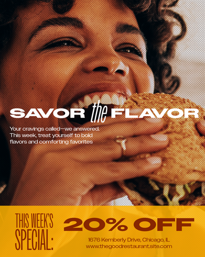 "Savor the flavor" 20% off template