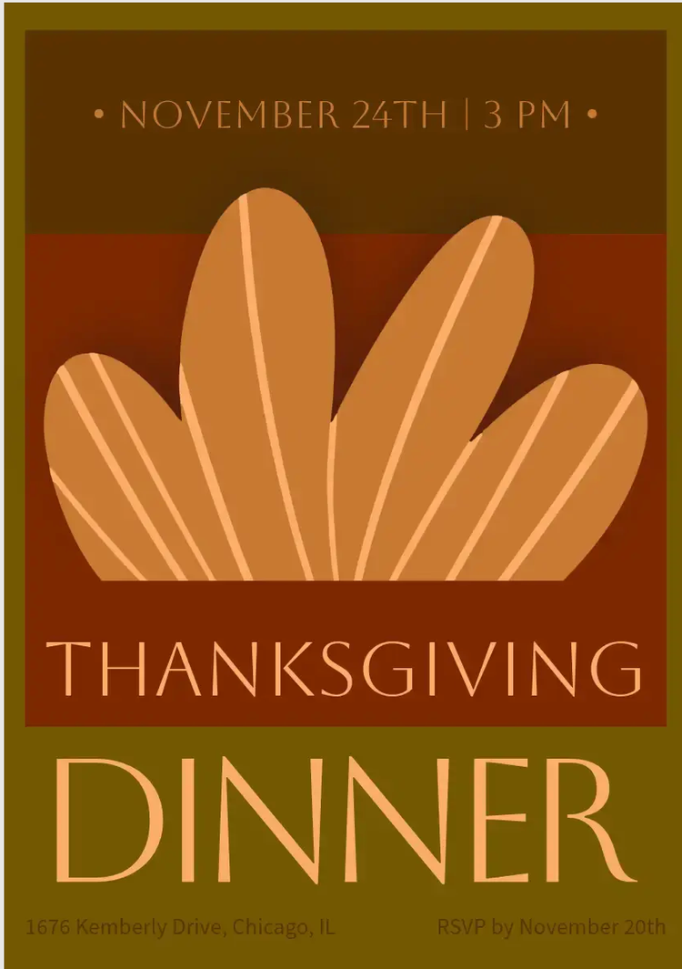 Thanksgiving template in brown and green