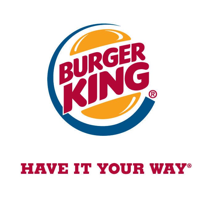 Burger King's logo with their slogan below against a white background