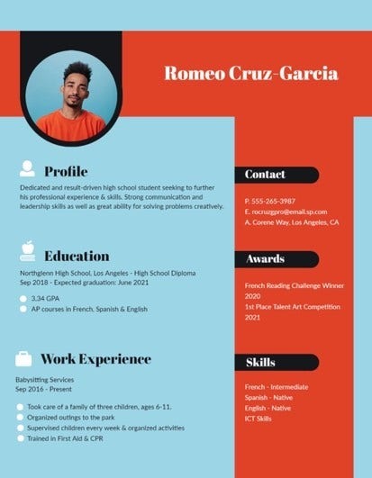 Red, Black & Blue Resume