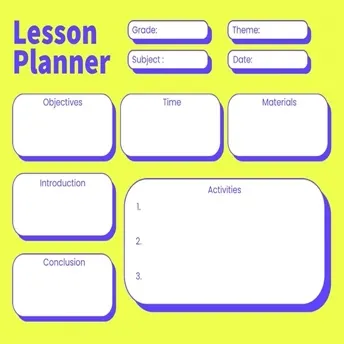 Green And Purple Bold Lesson Planner
