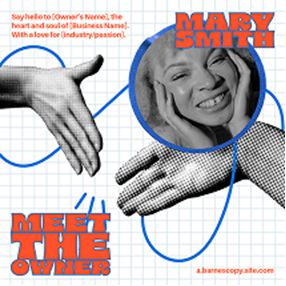 White Red Blue Meet the Owner LinkedIn Post