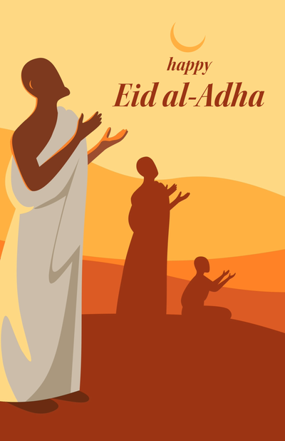 Eid template in yellow and brown