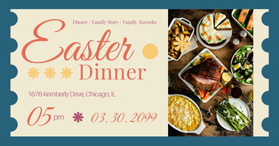 Blue easter dinner poster