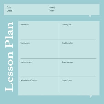 Blue and White Minimal Lesson Plan