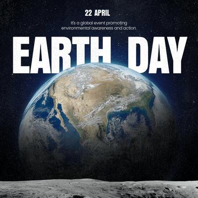 Earth day template featuring photo of planet earth