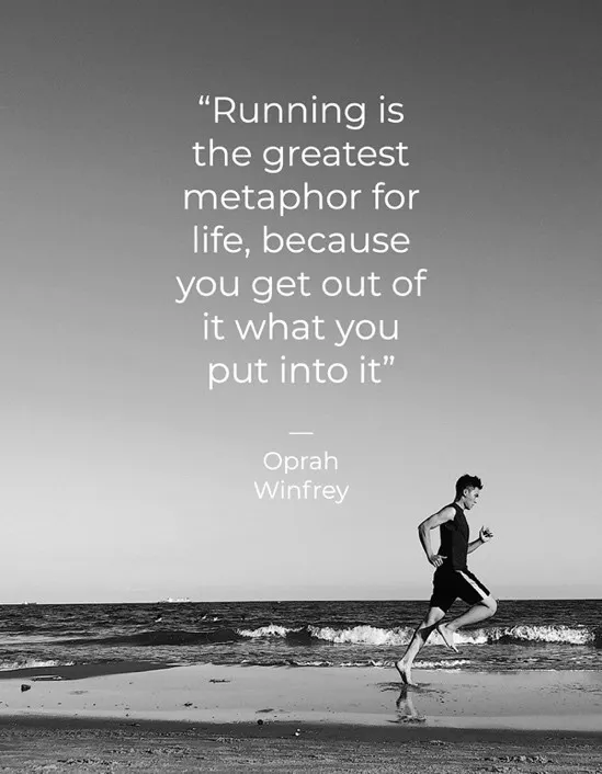 Black and White Motivational Running Quote Poster