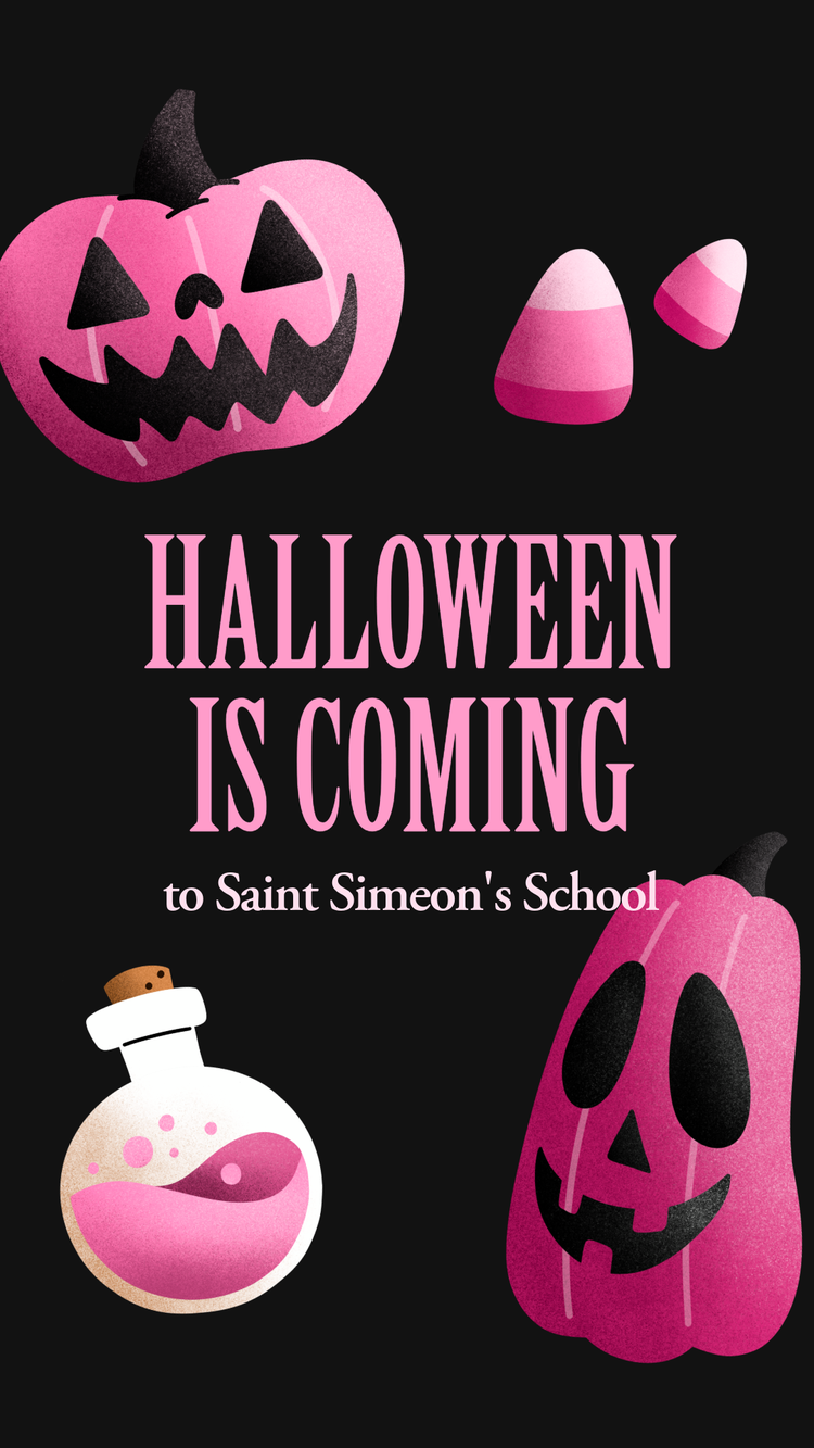 Halloween is coming template in black and pink