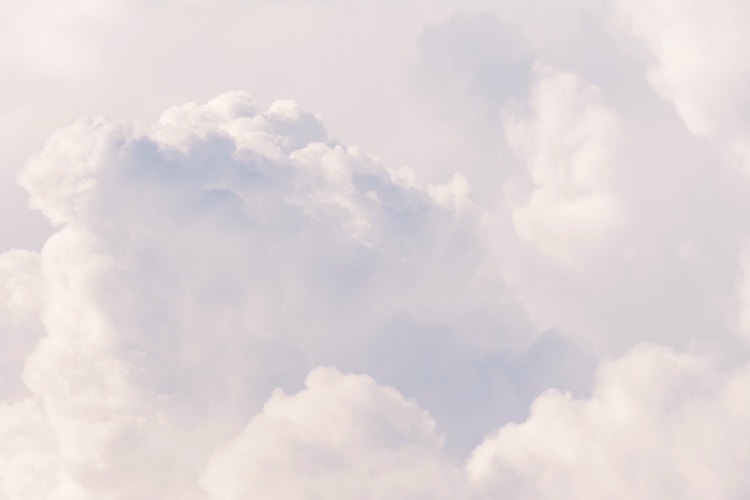 white clouds conjuring Pantone's Cloud Dancer