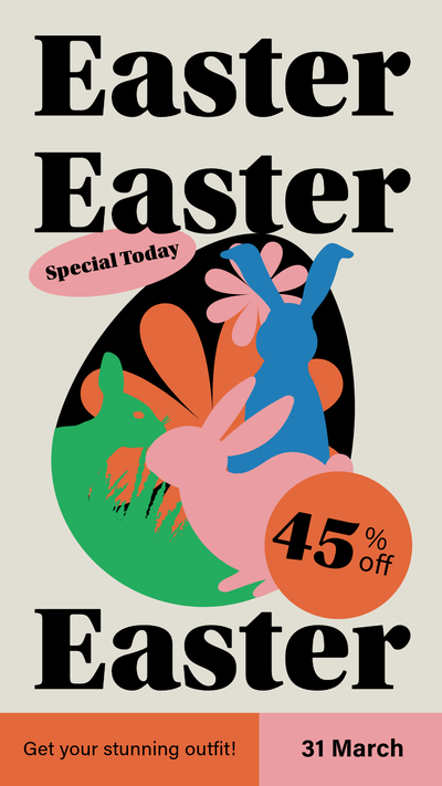 45% off easter sale poster