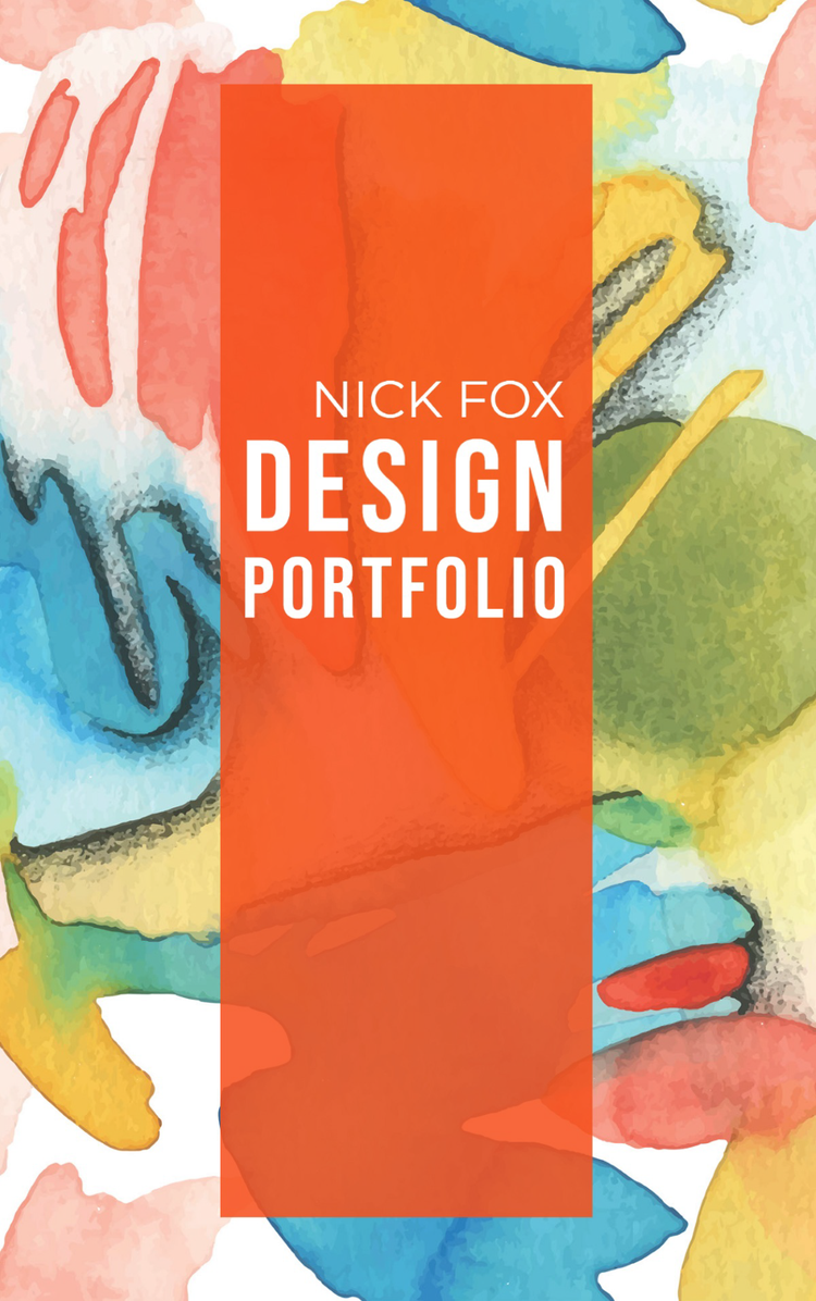 A corporate communication for Nick Fox's design portfolio with bold and modern fonts